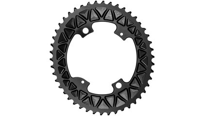AbsoluteBlack Premium 2x SUB-Comp Oval Chainring - 4 x 110mm BCD, 48T, Outer (Black)