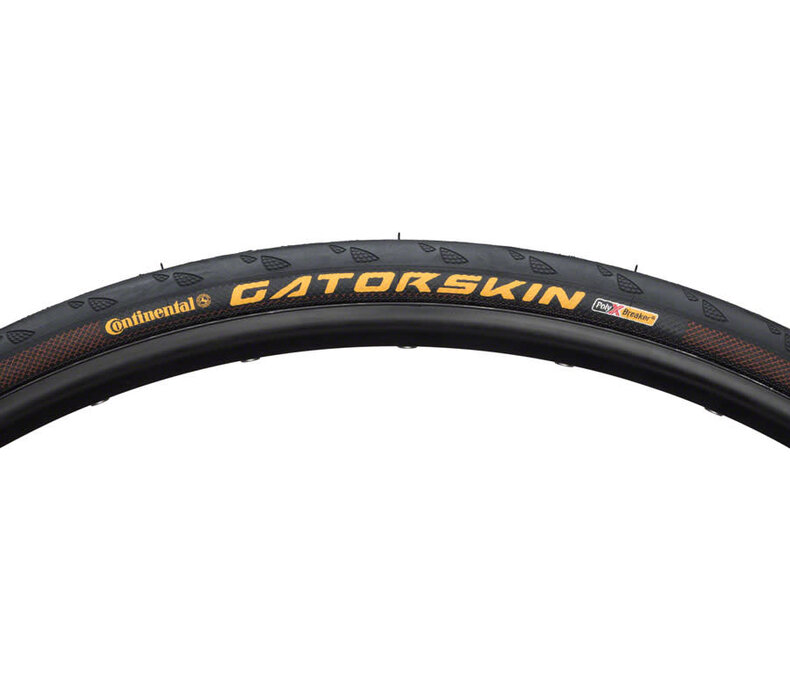 Continental Gatorskin Tire - 700 x 25, Clincher, Wire, Black, PolyX Breaker