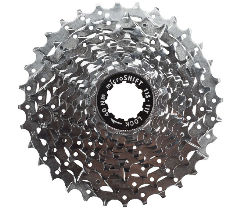 microSHIFT H11 Cassette - 11-Speed, 11-32t, Silver, Chrome Plated