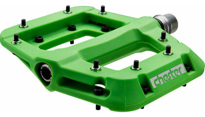 Race Face, Chester, Platform Pedals, Body: Nylon, Spindle: Cr-Mo, 9/16'', Green, Pair