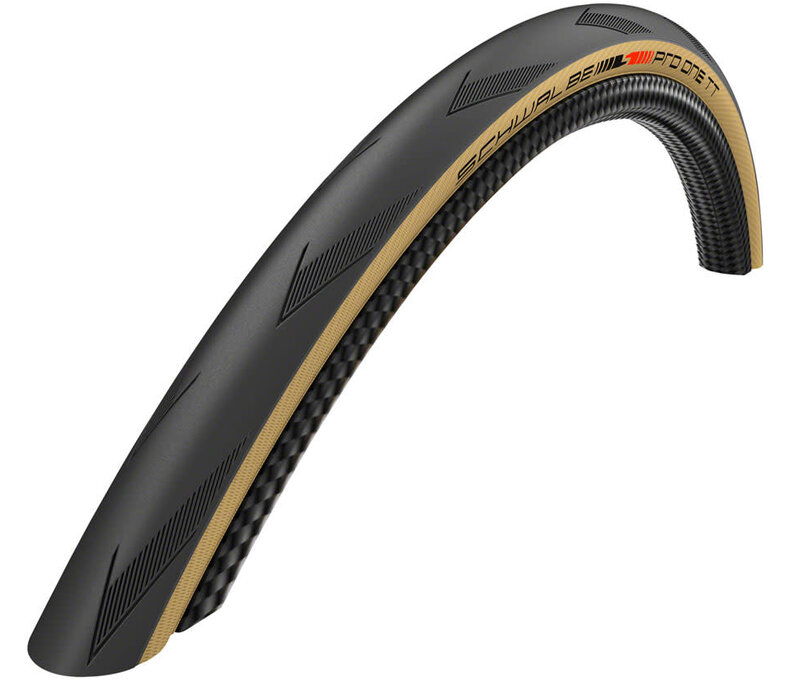 Schwalbe Pro One TT Tire - 700 x 28, Tubeless, Folding, Black/Tan, Evolution Line, Addix Race