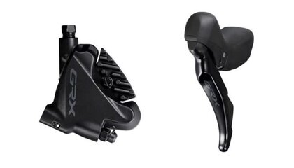 Shimano GRX ST-RX400 Hydraulic Disc Brake/Shift Lever Kit - Black, Left, Flat Mount, 2x, Caliper Included