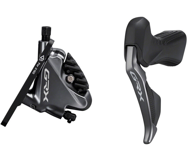 Shimano GRX ST-RX815 Di2 Drop-Bar Shifter/Hydraulic Brake Lever - 2 x 11-Speed, Left, w/ BR-RX810 Flat Mount Caliper, Pre-Bled, 1000mm Hose