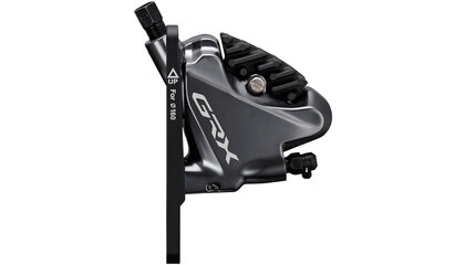 Shimano GRX ST-RX815 Di2 Drop-Bar Shifter/Hydraulic Brake Lever - 2 x 11-Speed, Left, w/ BR-RX810 Flat Mount Caliper, Pre-Bled, 1000mm Hose