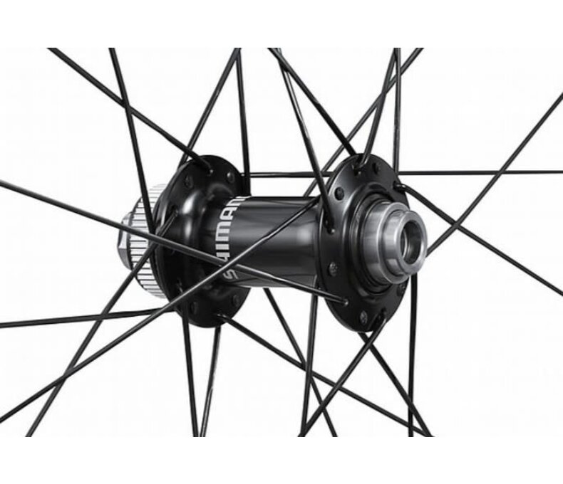 Shimano WH-RS710 C46-TL Disc Brake Wheelset - F:24H/R:24H, 11/12-S, OLD:100/142MM, F/R:12MM E-THRU, TUBELESS, W/TUBELESS TAPE, FOR CL DISC