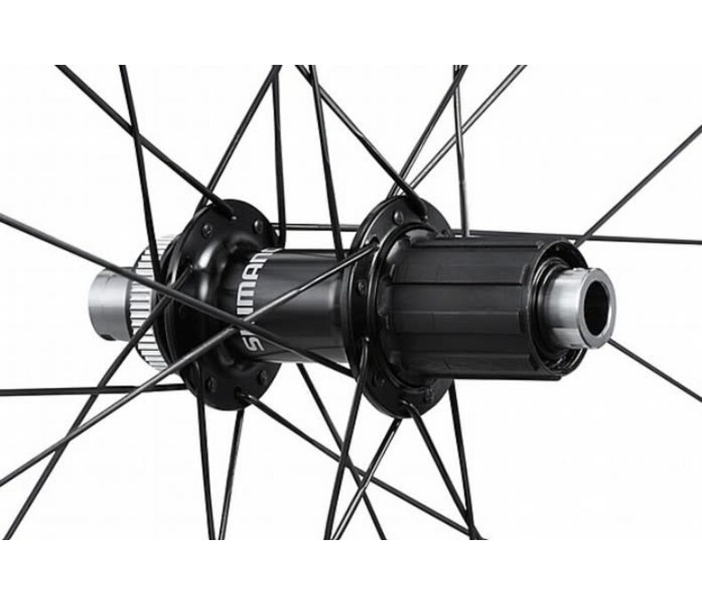 Shimano WH-RS710 C46-TL Disc Brake Wheelset - F:24H/R:24H, 11/12-S, OLD:100/142MM, F/R:12MM E-THRU, TUBELESS, W/TUBELESS TAPE, FOR CL DISC