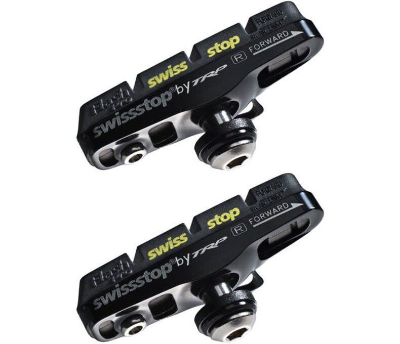 SwissStop Full FlashPro Pair of SRAM/Shimano Rim Brake Shoes and Pads, Black Prince Compound