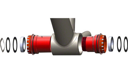 Wheels Manufacturing BB30 to Shimano Thread-Together Bottom Bracket - w/ ZERO Ceramic Hybrid Bearings, Black