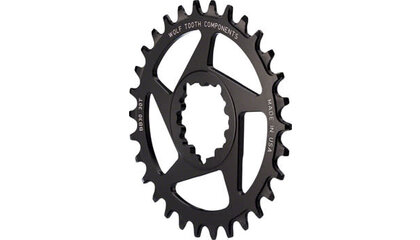 Wolf Tooth Direct Mount Chainring - 32t, SRAM Direct Mount, Drop-Stop, For BB30 Short Spindle Cranksets, 0mm Offset, Black