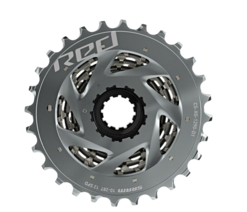 SRAM RED AXS XG-1290 Cassette - 12 Speed, 10-28t, Silver, For XDR Driver Body, D1